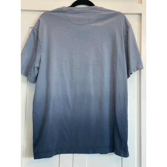 American Eagle Ombre blue tee men's L with floral fade - Picture 2 of 8